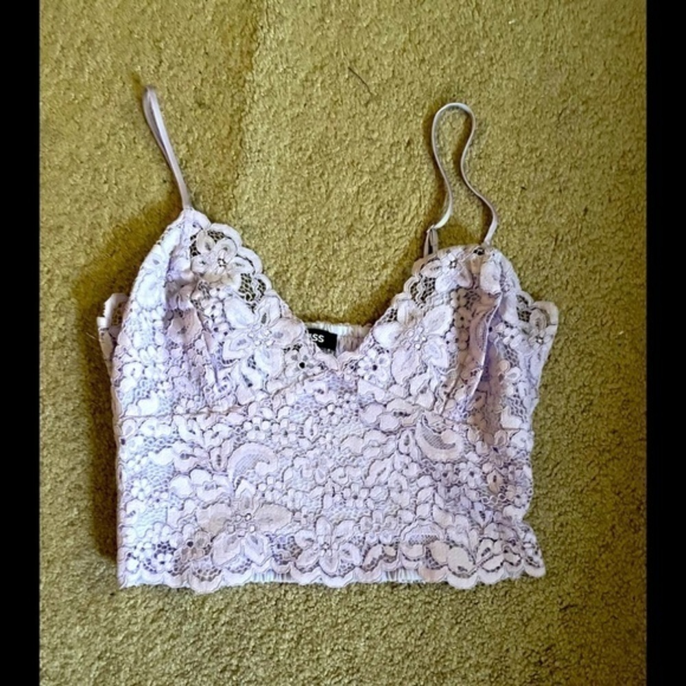 EXPRESS‎ Lilac Purple Crop Top Size Small
